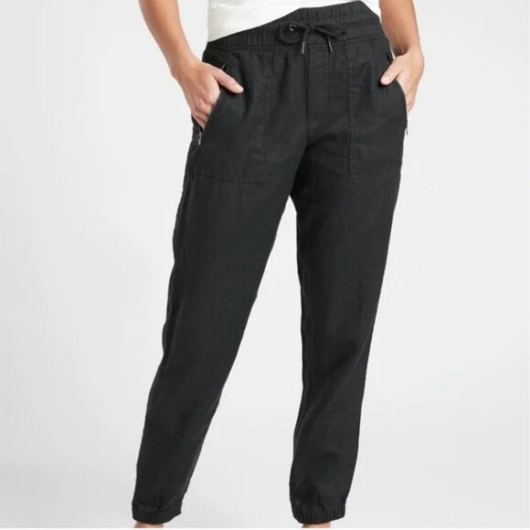 Athleta Cabo Linen Jogger Black - Picture 1 of 7